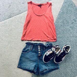 Express Coral Crop Tank Top